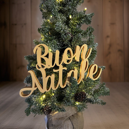 Buon Natale sign, Christmas tree sign, ornament, perfect gift, Italian Christmas,