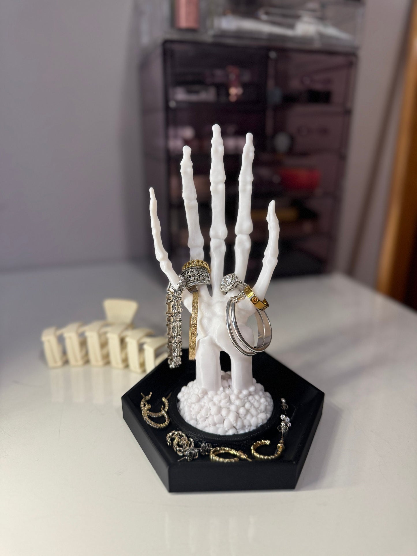 Skeleton Hand Jewellery Holder Stand, Ring Tree, Ring Dish, Unique Jewelry Organizer, ring holder, Jewellery, Jewelry organizer,  Jewelley ,