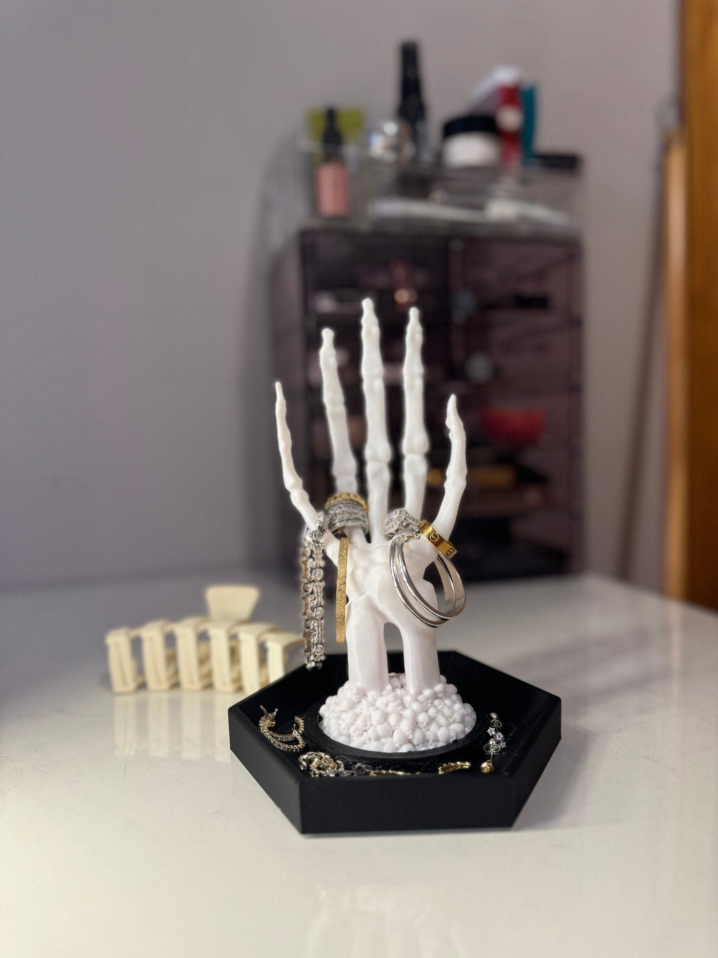 Skeleton Hand Jewellery Holder Stand, Ring Tree, Ring Dish, Unique Jewelry Organizer, ring holder, Jewellery, Jewelry organizer,  Jewelley ,